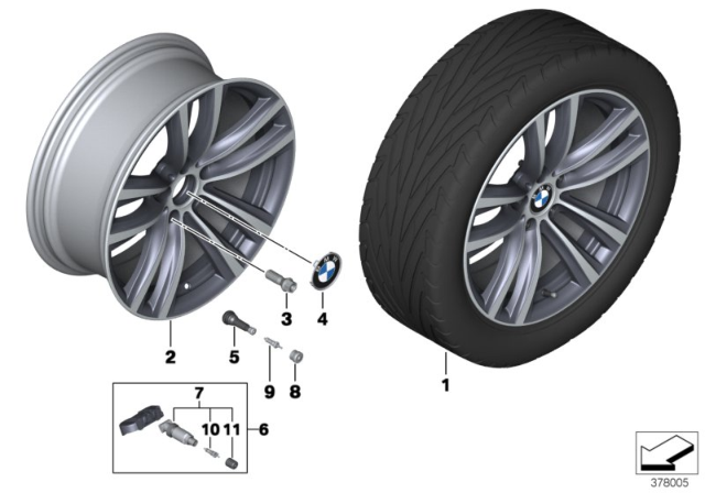 2016 BMW 335i GT xDrive BMW LA Wheel, Double Spoke Diagram 5