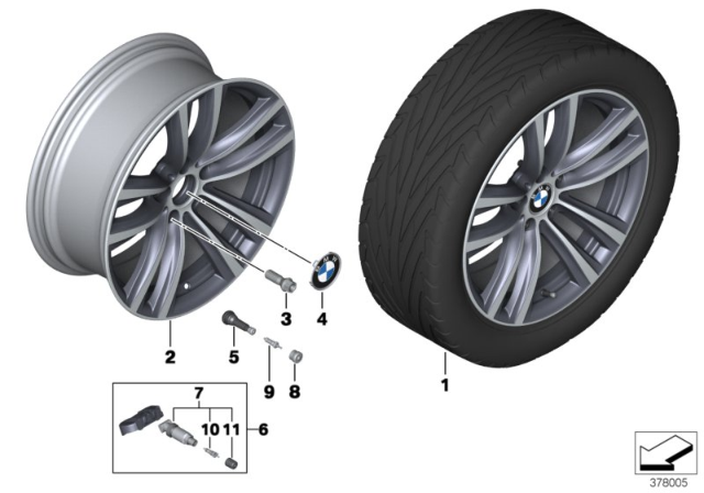 2017 BMW 330i GT xDrive BMW LA Wheel, Double Spoke Diagram 4