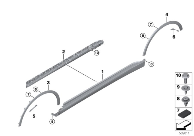 2019 BMW X7 SUPPORT PIECE FOR DOOR SILL Diagram for 51777425470