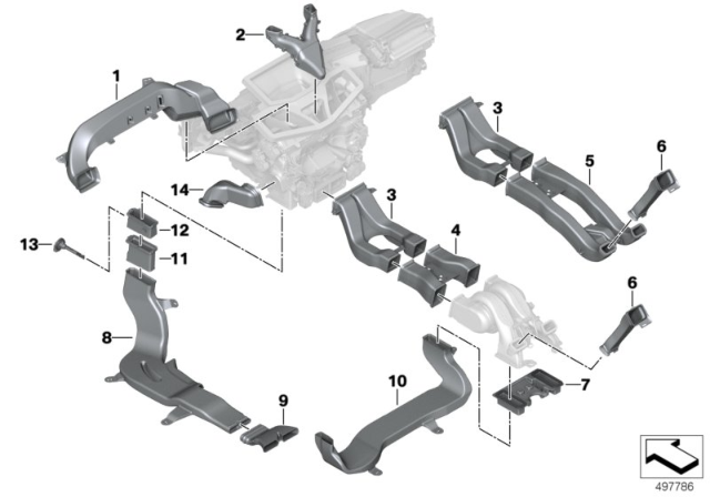 2020 BMW X5 AIR DUCT, REAR COMPARTMENT Diagram for 51477434330