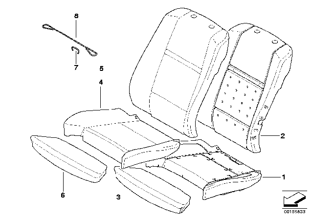 2013 BMW X6 M Seat Upholstery Diagram for 52109144823