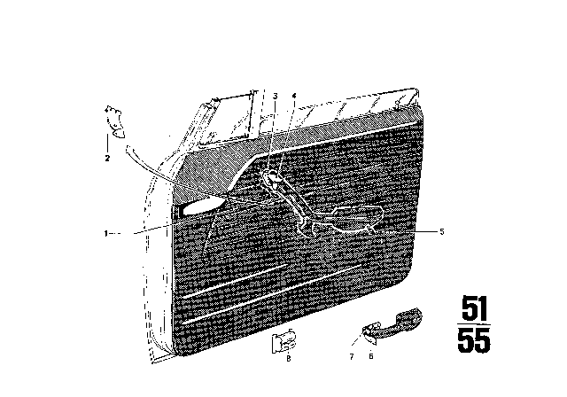 1971 BMW 1602 Armrest, Front Diagram 2