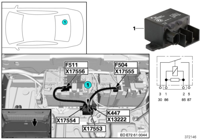 2010 BMW X6 Relay, Isolation 2nd Battery Diagram
