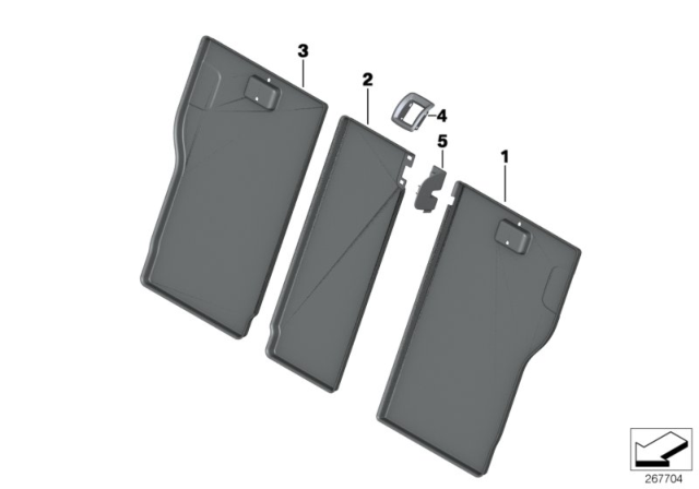 2016 BMW 228i Seat, Rear, Seat Trims Diagram