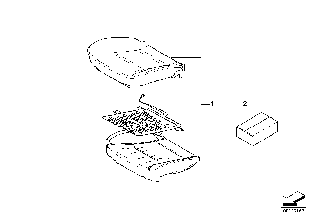 2008 BMW 550i Seat, Front, Cushion & Cover Diagram 3