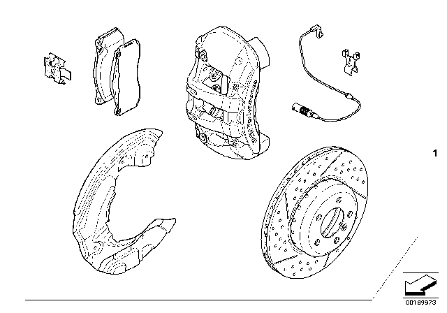 2011 BMW 328i BMW Performance Brake Set Diagram