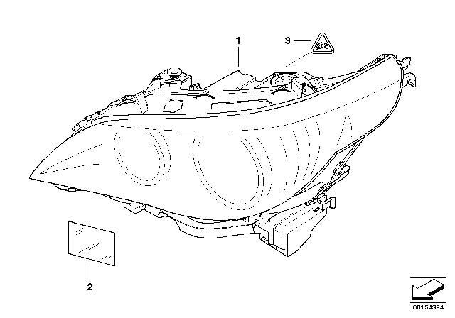 2009 BMW 535i xDrive Headlight Diagram