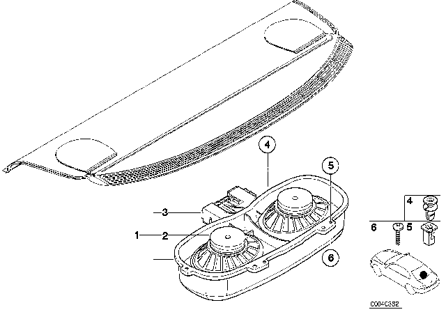 2000 BMW 323Ci Subwoofer HIFI System Diagram