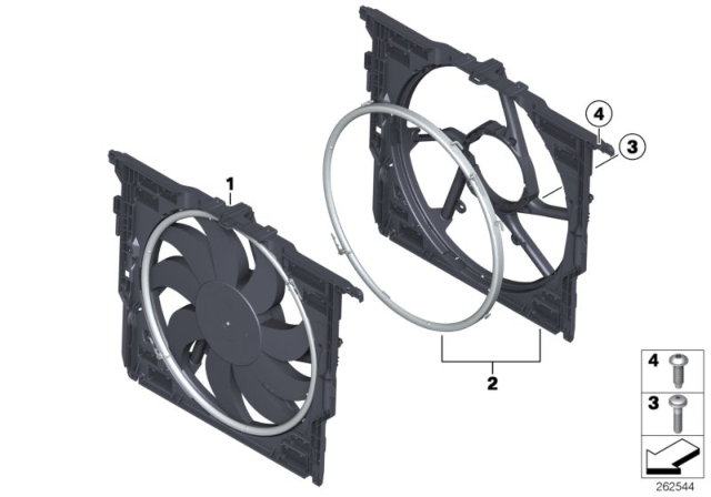 2017 BMW M6 Fan Housing, Mounting Parts Diagram