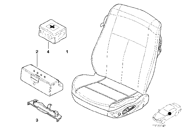 2001 BMW X5 Seat, Front, Complete Seat Diagram 3