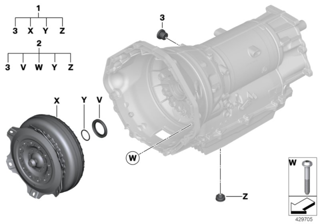 2019 BMW M5 Torque Converter / Seal Elements (GA8HP75Z) Diagram