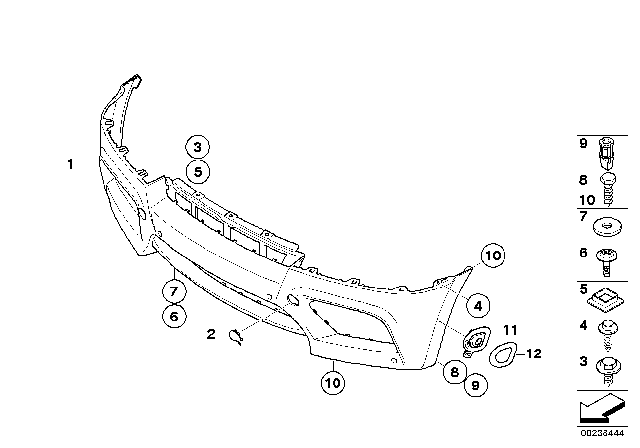 2012 BMW X5 M M Trim Panel, Front Diagram