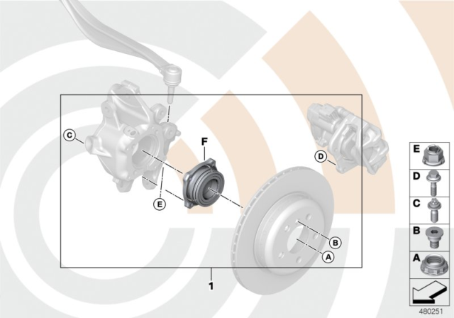 2014 BMW 640i Repair Kit, Wheel Bearing, Rear Diagram