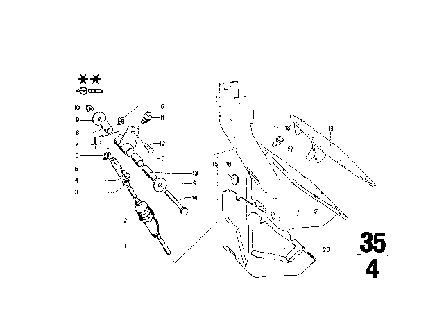 1970 BMW 1602 Pedals - Supporting Bracket Diagram 2