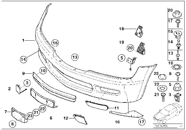 1998 BMW Z3 Trim Panel, Front Diagram