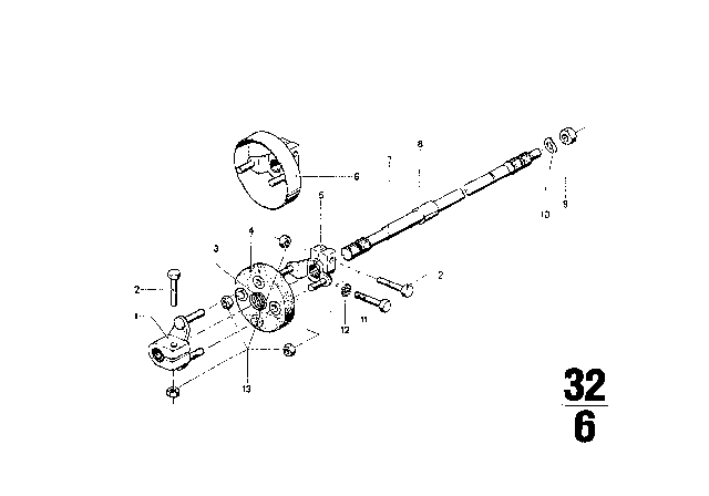 1969 BMW 2002 Steering Column - Steering Spindle Diagram