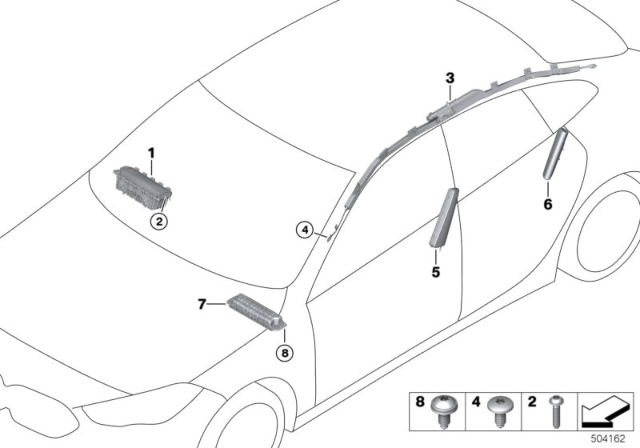 2020 BMW M235i xDrive Gran Coupe HEAD AIRBAG, RIGHT Diagram for 72127475570