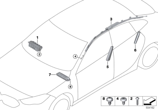 2020 BMW 228i xDrive Gran Coupe Air Bag Diagram