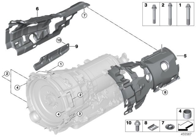 2016 BMW 330e Transmission Mounting Diagram