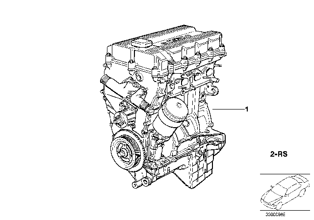 1996 BMW 318i Set Mounting Parts Short Engine Diagram for 11009070614