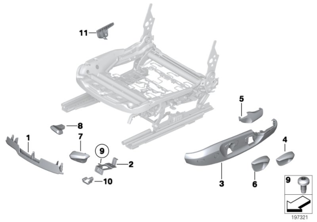 2015 BMW Z4 Seat Trim, Outer Left Diagram for 52107217175