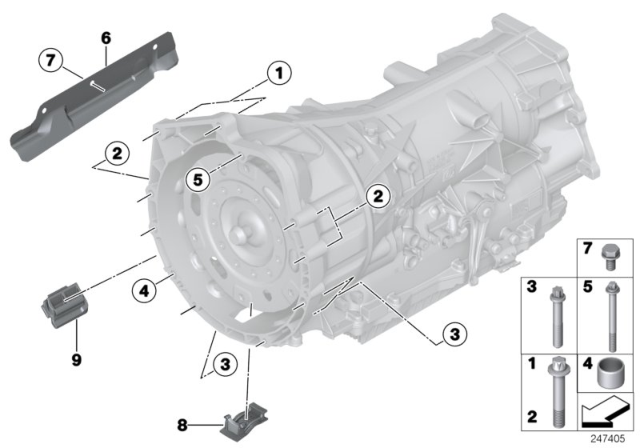 2017 BMW X5 Transmission Mounting Diagram