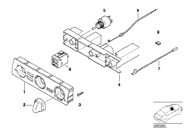 2000 BMW 328Ci Switch Blower Diagram for 64118375619
