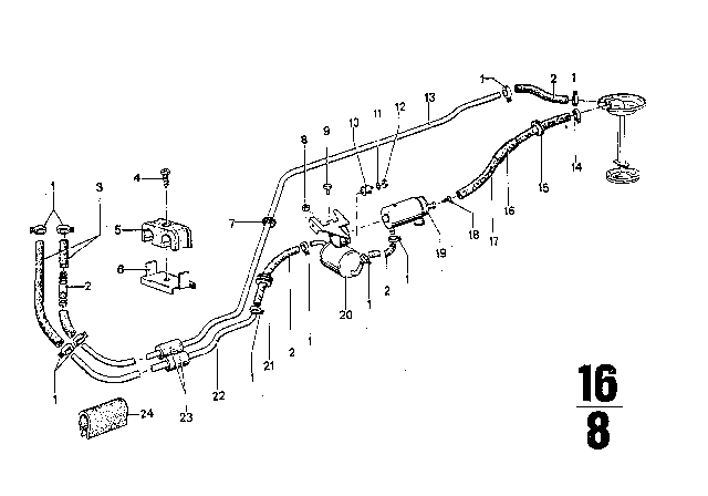 1976 BMW 3.0Si Bracket With Expansion Unit Diagram for 16121111541