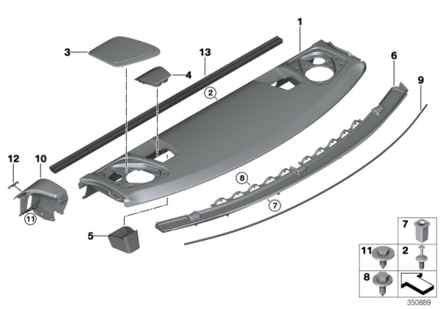 2020 BMW 230i Rear Window Shelf Diagram