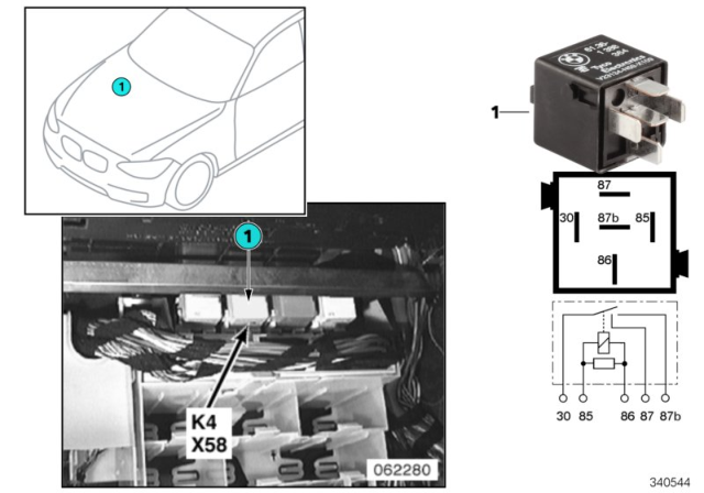 2000 BMW 323i Relay, Blower Diagram 1