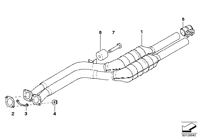 2003 BMW Z4 Exhaust Pipe Diagram for 18107518713