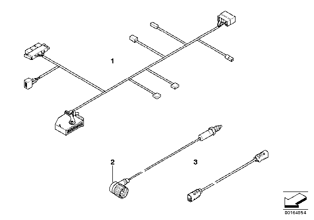 2003 BMW Z4 Antenna Cable Antenna Regulator/Tcu Diagram for 61126949077