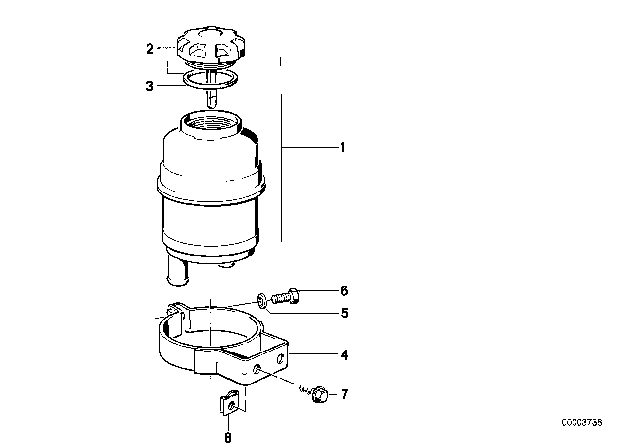 1986 BMW 524td Oil Carrier / Single Parts Diagram