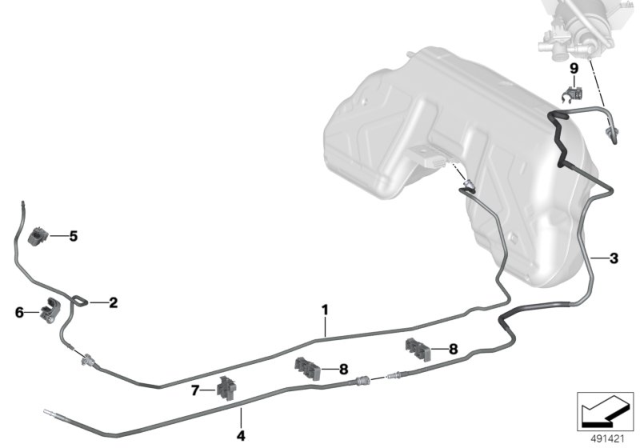 2020 BMW Z4 Fuel Pipe And Mounting Parts Diagram