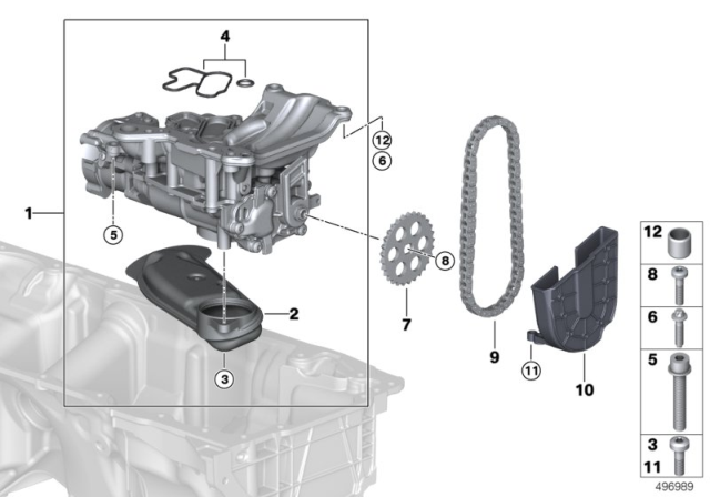 2020 BMW X4 M Lubrication System / Oil Pump With Drive Diagram