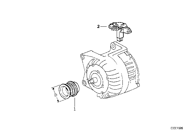 1993 BMW 318is Pulley Diagram for 12311247312