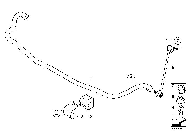 2009 BMW X3 Stabilizer, Front Diagram