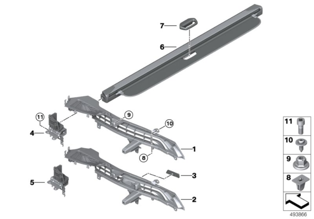 2020 BMW X5 Combination Roller Blind Diagram