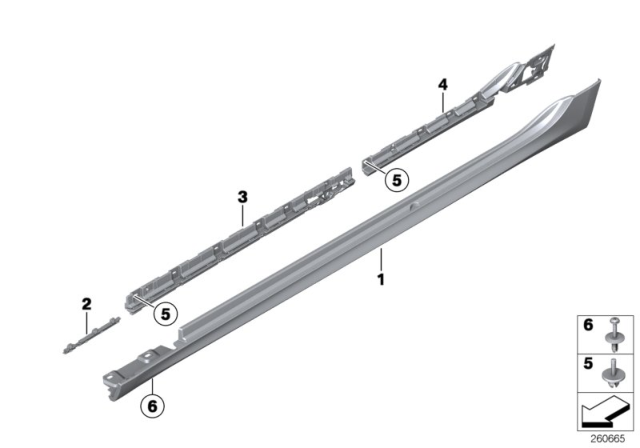 2011 BMW 535i GT xDrive M Trim, Sill / Wheel Arch Diagram