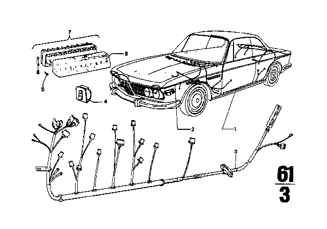 1973 BMW 3.0CS Wiring Harness Diagram