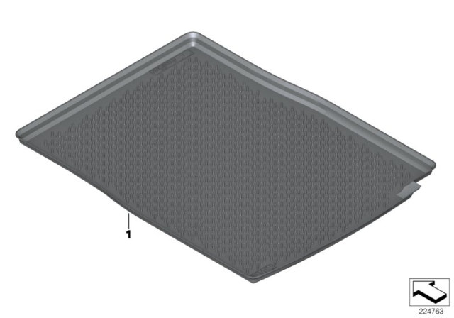 2011 BMW 740i Fitted Luggage Compartment Mat Diagram 2