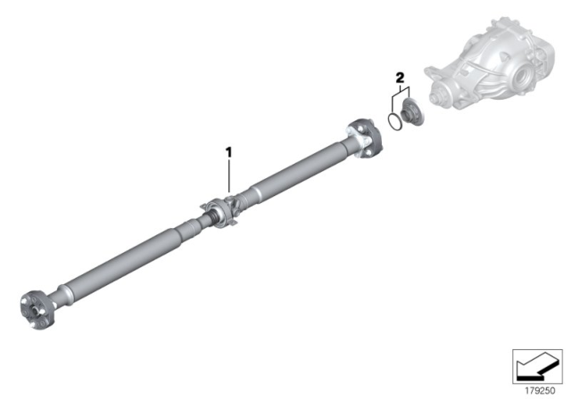 2016 BMW 320i Automatic Gearbox Drive Shaft Diagram for 26117609365