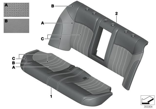 2015 BMW M5 Individual Cover Klima-Leather, Rear Diagram