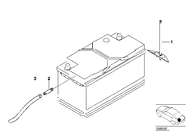 2006 BMW X5 Battery Holder And Mounting Parts Diagram