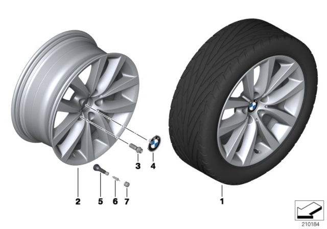 2012 BMW 550i BMW LA Wheel, V-Spoke Diagram 2