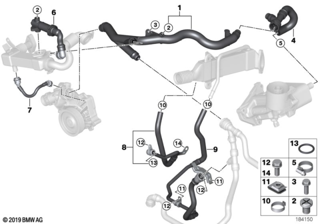 2011 BMW X5 Hose, Heat Exchanger-Return Pipe Diagram for 11537800092