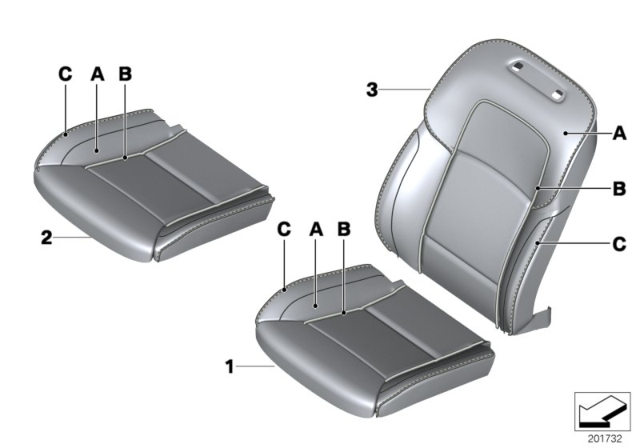 2011 BMW 535i xDrive Individual Cover, Leather Comfort Seat Diagram