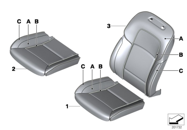 2012 BMW 535i xDrive Cover For Comfort Seat, Leather Diagram for 52107981097