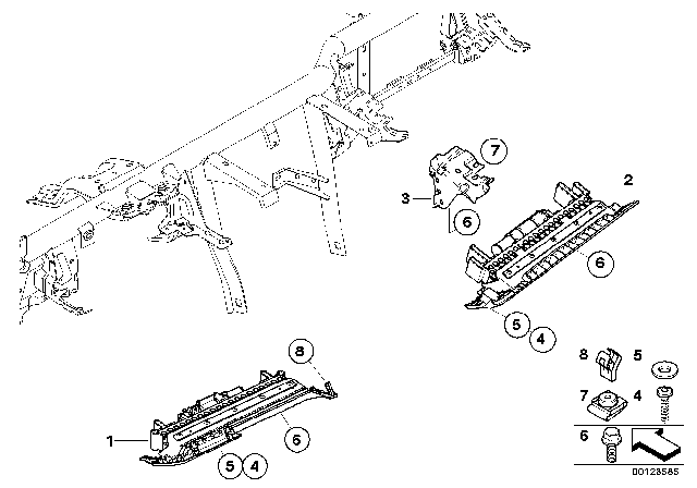 2005 BMW Z4 Mounting Parts, Instrument Panel Diagram 2