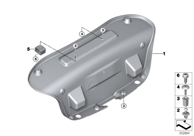 2016 BMW M235i Trim Panel, Rear Trunk / Trunk Lid Diagram 2